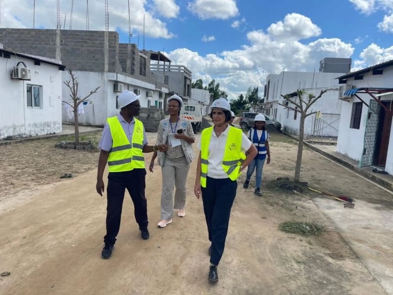 Site walk-through at an affordable-housing development under construction