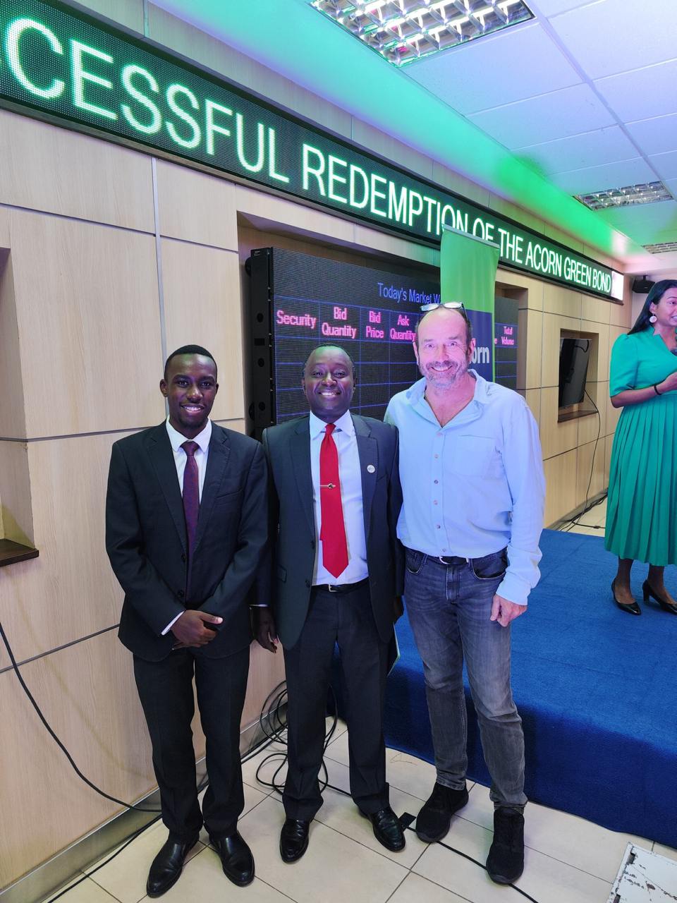 Empowa at the NSE trading floor during the Acorn Green Bond redemption ceremony